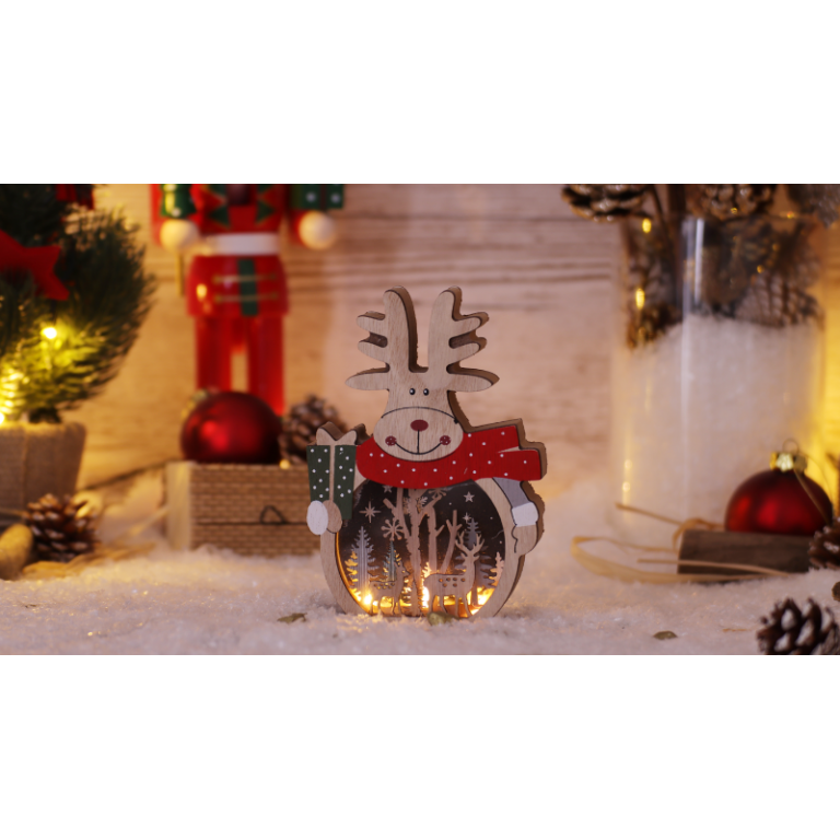 CHRRDW3WW - LED karácsonyi dekoráció, szarvas, elemes (X22089)