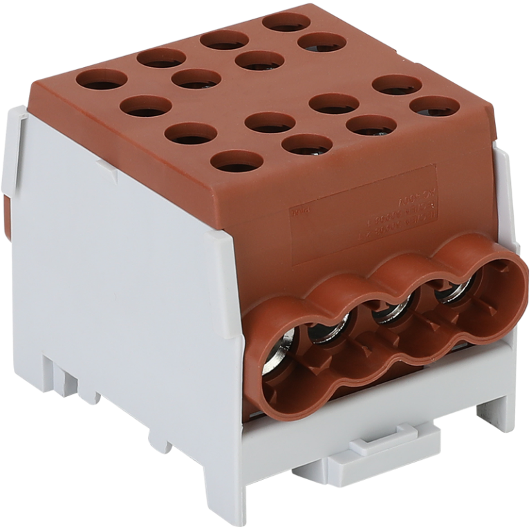 FLECU-35-25-4B - Főáramköri leágazó kapocs, sínre szerelhető, barna