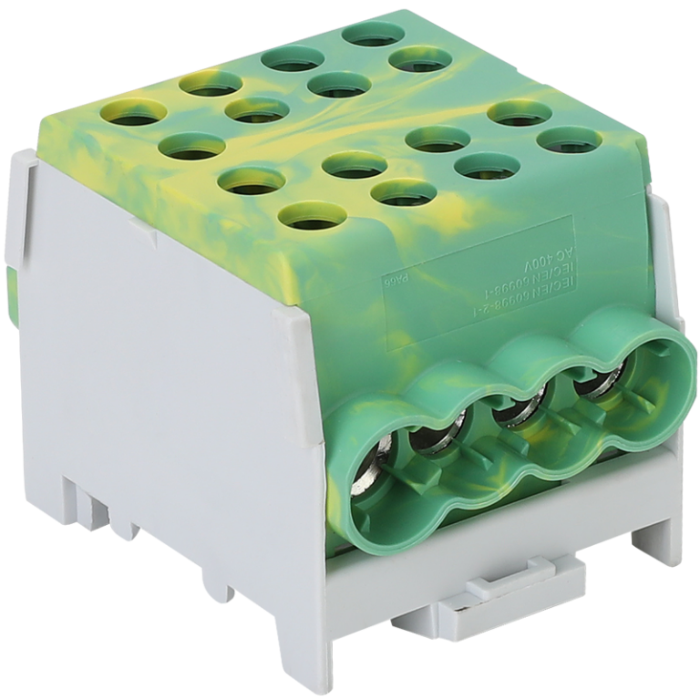 FLECU-35-25-4ZS - Főáramköri leágazó kapocs, sínre szerelhető, zöld/sárga