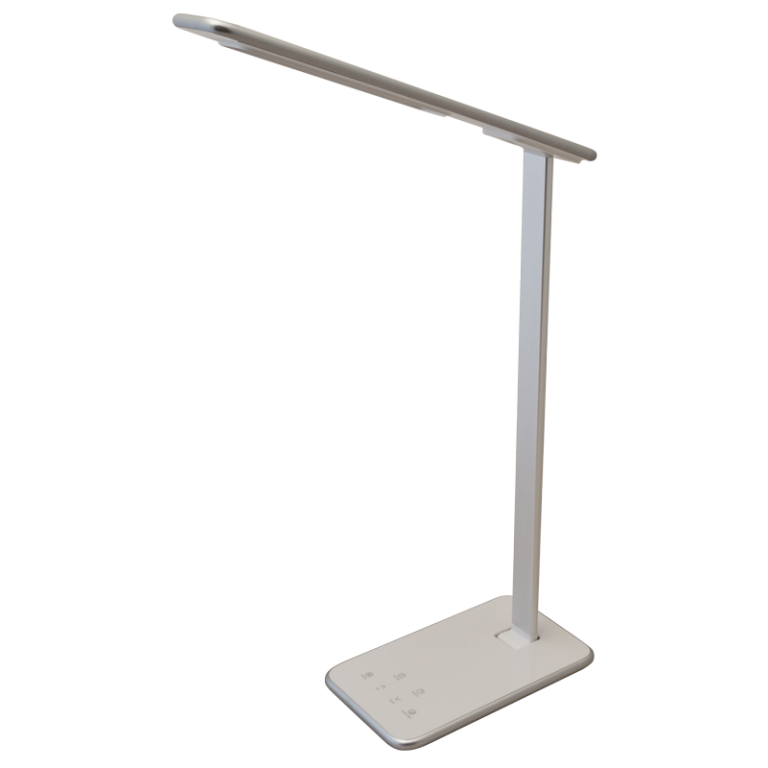 LALUSB10W - LED asztali lámpa, szab. fényerő és színhőm., USB töltő
