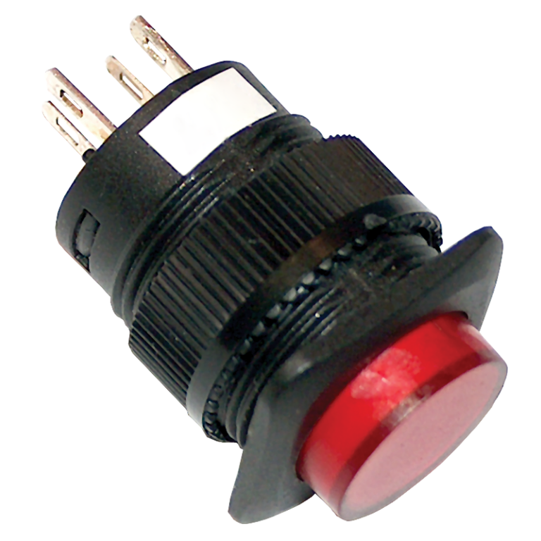 MNG-002R - Mini jelzőlámpás nyomógomb, piros