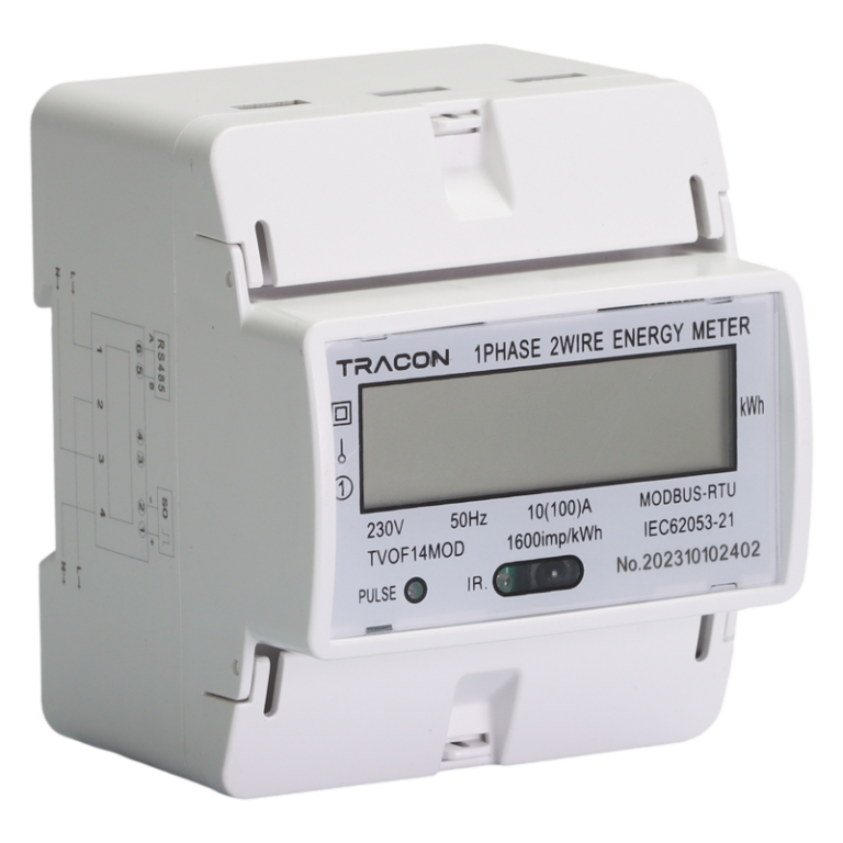 TVOF14MOD - LCD kijelzésű fogyasztásmérő,közvetlen, MODBUS, 1F, 4 modul