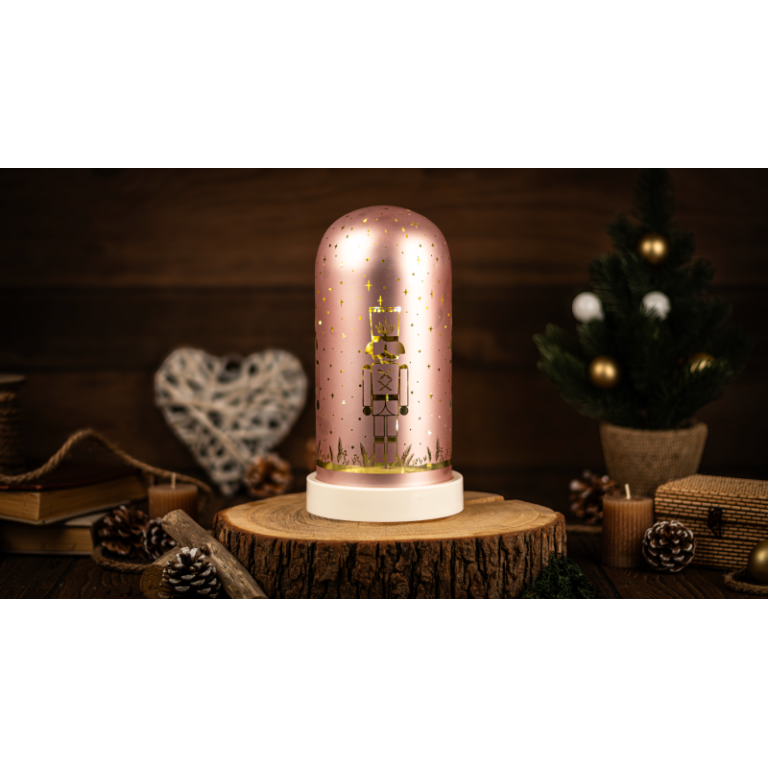 CHRGP10WW - LED karácsonyi bura, diótörő, üveg, elemes (X25010)