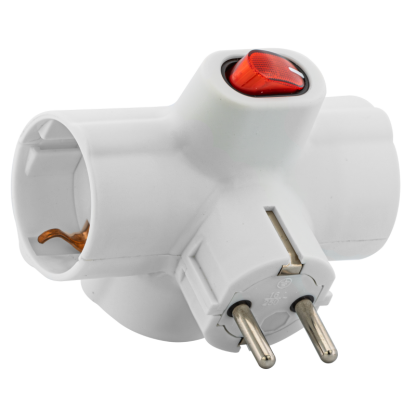 KACS3 - Csatlakozóaljzat adapter kapcsolóval, fehér - Image 2