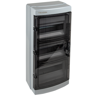 EDFKIP65N123 - Falon kívüli elosztódoboz, átlátszó ajtóval, N/PE sínnel