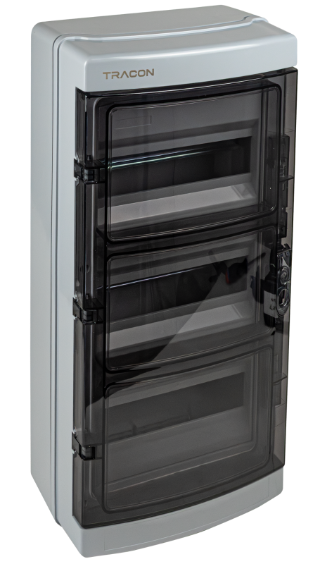 EDFKIP65N123 - Falon kívüli elosztódoboz, átlátszó ajtóval, N/PE sínnel