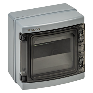 EDFKIP65N81 - Falon kívüli elosztódoboz, átlátszó ajtóval, N/PE sínnel