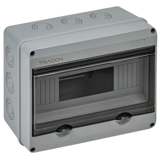 EDFKIP65U121 - Falon kívüli elosztódoboz, átlátszó ajtóval, N/PE sínnel