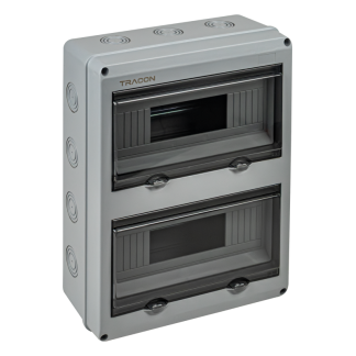 EDFKIP65U122 - Falon kívüli elosztódoboz, átlátszó ajtóval, N/PE sínnel