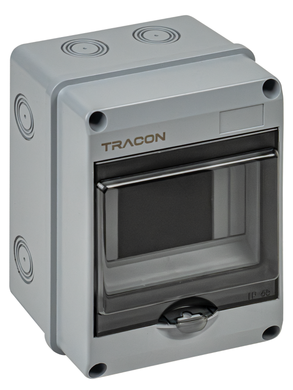 EDFKIP65U51 - Falon kívüli elosztódoboz, átlátszó ajtóval, N/PE sínnel