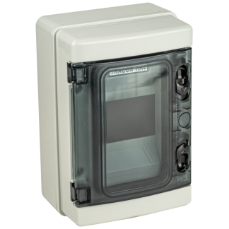 EDFKIP65-4/1 - Falon kívüli elosztódoboz, átlátszó ajtóval, N/PE sínnel