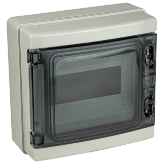 EDFKIP65-8/1 - Falon kívüli elosztódoboz, átlátszó ajtóval, N/PE sínnel