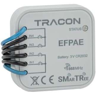 EFPAE - Rádiós jeladó, 4 csatornás, szerelvény dobozba, elemes