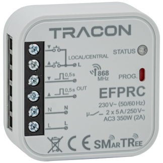 EFPRC - Rádiós zsaluvezérlő, szerelvénydobozba, helyi/központi