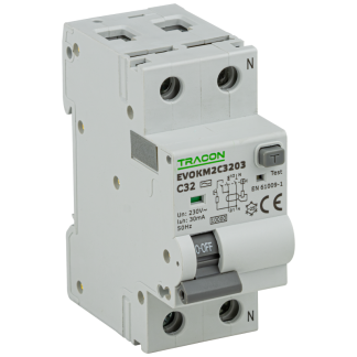 EVOKM2C1603 - Kombinált védőkapcsoló, 2P, 2modul, C karakterisztika