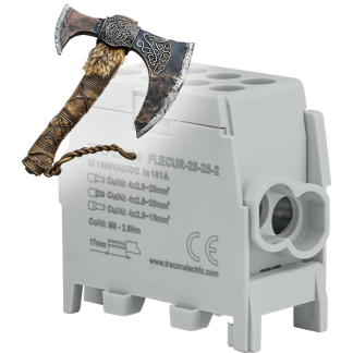 FLECUR-25-25-2 - Főáramköri leágazó kapocs,sínre,szürke,engedélyes