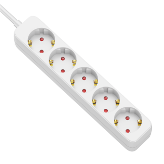HE5-5M - Hordozható elosztósáv, normál, fehér