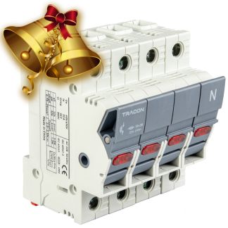 CFBL3P+N32 - Szakaszolókapcsoló-biztosító hengeres bizt.hoz, maszkolható