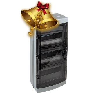 EDFKIP65N123 - Falon kívüli elosztódoboz, átlátszó ajtóval, N/PE sínnel