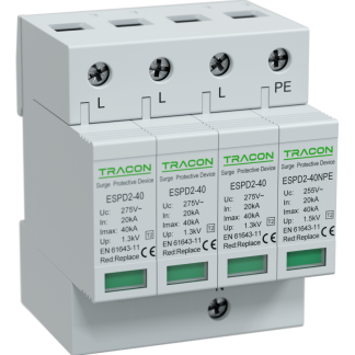 ESPD2-40-3+1P - T2 AC típusú túlfeszültség levezető, cserélhető betéttel