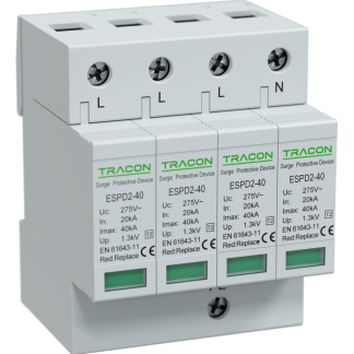 ESPD2-40-4P - T2 AC típusú túlfeszültség levezető, cserélhető betéttel