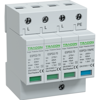 ESPD2-70-3+1P - T2 AC típusú túlfeszültség levezető, cserélhető betéttel