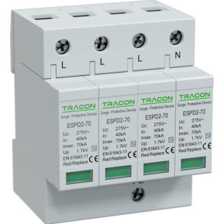 ESPD2-70-4P - T2 AC típusú túlfeszültség levezető, cserélhető betéttel