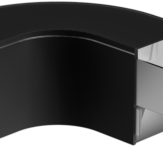 LINR90B - Toldó LIN irodai világítótestekhez, 90°, fekete