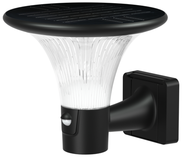 LSDF10W - Napelemes LED fali világítótest mozgásérzékelővel, fekete