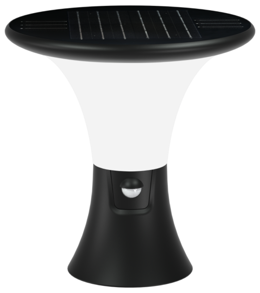LSDP10W - Napelemes LED állólámpa mozgásérzékelővel, fekete