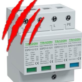 ESPD1+2-12.5-3+1P - T1+T2 AC típusú túlfeszültséglevezető, cserélhető betéttel